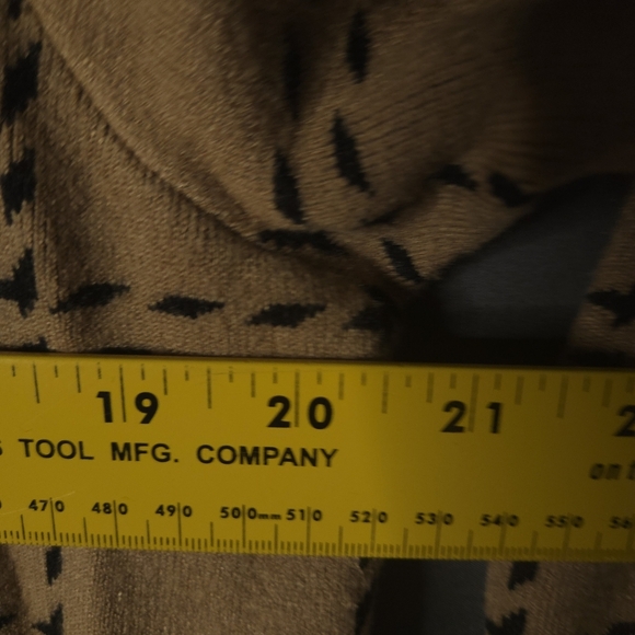 Anne Klein Faux Fur Collar Knit Button Down Duster Size Small‎ Black Tan Plaid - Picture 5 of 8